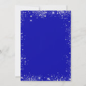 Koninklijke blauwe zilverglitter luxebruiloft kaart (Achterkant)