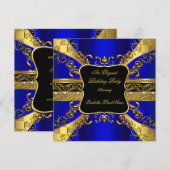  Koninklijke Blauwe Zwarte Gouden Dag Partij 3 Kaart (Voorkant / Achterkant)