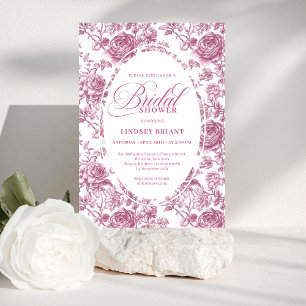 Koninklijke Blush Fluwelen Roos Patroon Bruiloft F Kaart