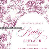 Koninklijke Blush Roos Patroon Toile Baby Shower U Kaart
