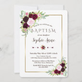 Koninklijke Bourgondië Marsala Bloemenmeisje Doop  Kaart (Voorkant)