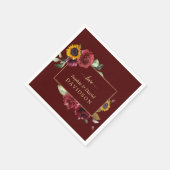 Koninklijke Bourgondië Zonnebloem Gouden Bruiloft Servet (Hoek)