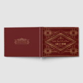 Koninklijke Bourgondisch Goud Grote Bruiloft Gastenboek (Volledig)