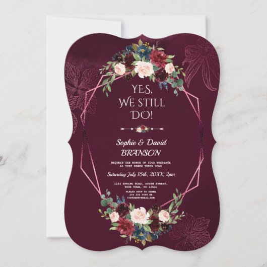 Koninklijke Bourgondische Bloemengeometrie Trouw V Kaart (Voorkant)