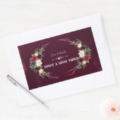 Koninklijke Bourgondische Bloemige Bladeren Geomet Rechthoekige Sticker (Envelop)