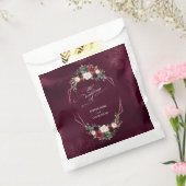 Koninklijke Bourgondische Bloemige Geometrische Br Bedankzakje (Gezegeld)