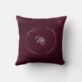 Koninklijke Bourgondische Bloemige Geometrische Br Kussen (Achterkant)