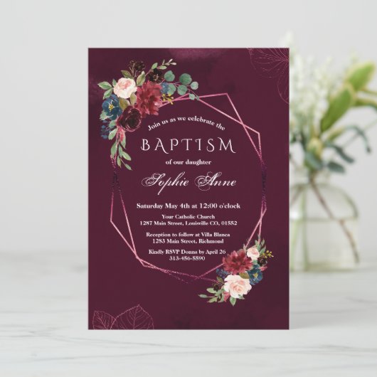 Koninklijke Bourgondische Bloemrijke Geometrische Kaart (Staand voorkant)