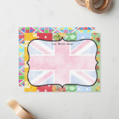 Koninklijke Britse gepersonaliseerde platte kaarte Notitiekaartje (Voorkant / Achterkant in situ)