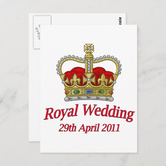 Koninklijke bruiloft 29 april 2011 briefkaart (Voorkant / Achterkant)
