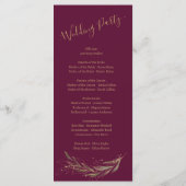 Koninklijke bruiloft bordeaux Alles in één bruilof Programmakaart (Achterkant)