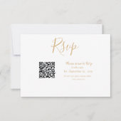 Koninklijke bruiloft bordeaux qr code minimalist RSVP kaartje (Voorkant)
