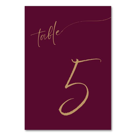 Koninklijke bruiloft bordeaux tafel nummerkaarten kaart (Achterkant)