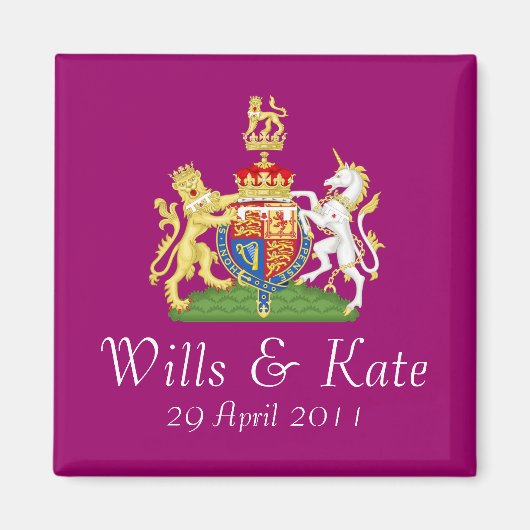 Koninklijke Bruiloft Coat of Arms Magnet (Plum) (Voorkant)