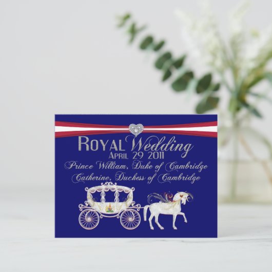 Koninklijke bruiloft en hertog van Cambridge Postc Briefkaart (Staand voorkant)