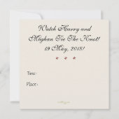 Koninklijke Bruiloft Harry en Meghan Uitnodiging K (Achterkant)