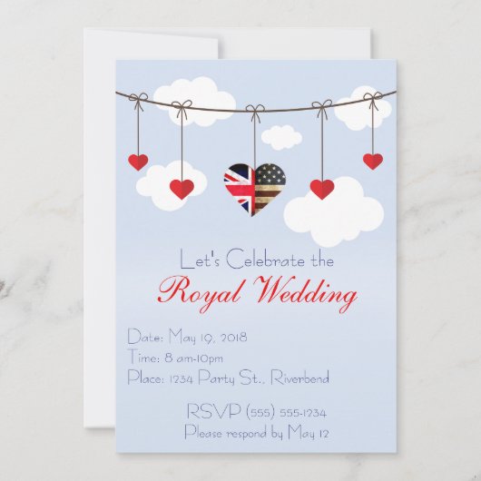 Koninklijke bruiloft kaart (Achterkant)