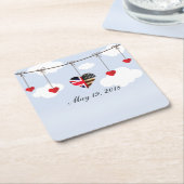 Koninklijke bruiloft kartonnen onderzetters (Schuin)