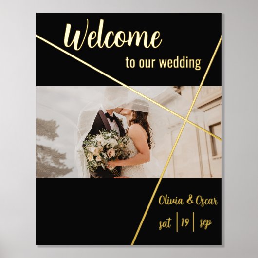 koninklijke bruiloft welkom echte folie teken folie afdrukken (Voorkant)