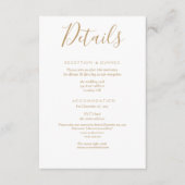 Koninklijke bruiloft zwart & gouden minimalist informatiekaartje (Voorkant)