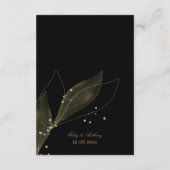 Koninklijke bruiloft zwart & gouden minimalist informatiekaartje (Achterkant)