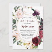 Koninklijke Burgundy Blush Bloemen Gouden Meisje D Kaart (Voorkant)