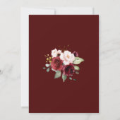 Koninklijke Burgundy Blush Bloemen Gouden Meisje D Kaart (Achterkant)