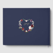 Koninklijke Burgundy Blush Bloemen Navy Bruiloftsf Gastenboek (Achterkant)