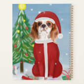 Koninklijke Cavalier hond in de sneeuw met kerstca Planner (Achterkant)