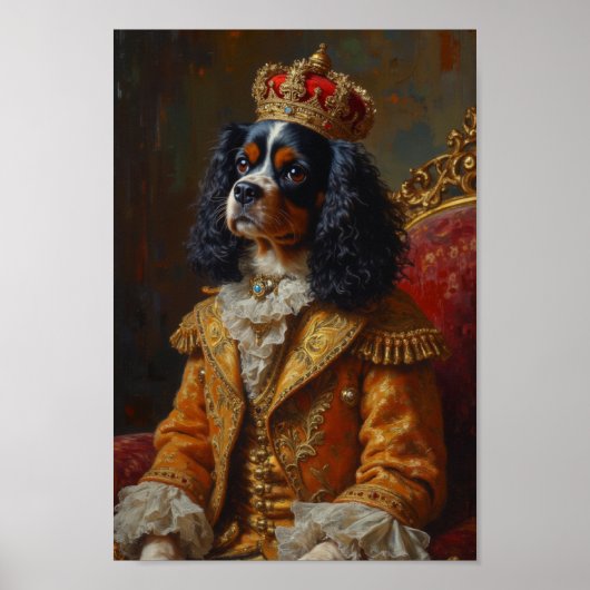 Koninklijke Cavalier King Charles Spaniel Portret Poster (Voorkant)