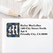Koninklijke Clan MacLellan Tartan Monogram Etiket (Insitu)