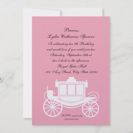 Koninklijke Coach / Verjaardagsfeest Kaart (Achterkant)