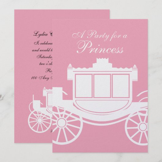 Koninklijke Coach / Verjaardagsfeest Kaart (Voorkant / Achterkant)