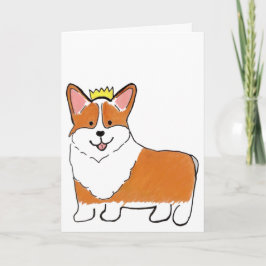 Koninklijke corgi-hond lege groet kaart