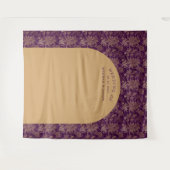 Koninklijke Damast Gouden Paarse Trouw Achtergrond Wandkleed (Voorkant (horizontaal))