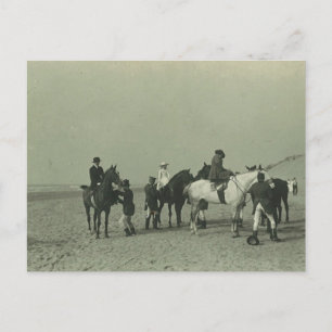 Koninklijke dames aan het strand sidesaddle #015SS Briefkaart