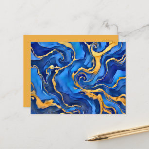 Koninklijke Dans Rijk Koningsblauw Goud Stromend A Briefkaart