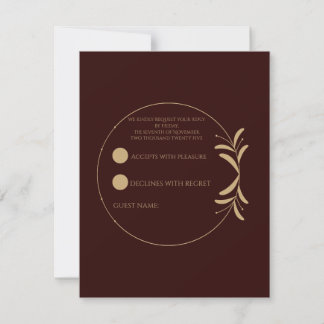 Koninklijke Diepe Burgundy RSVP Kaart