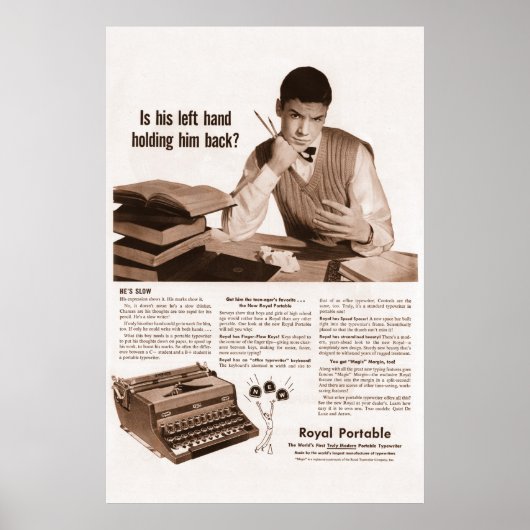  Koninklijke Draagbare Schrijfmachine Ad vanaf 194 Poster (Voorkant)