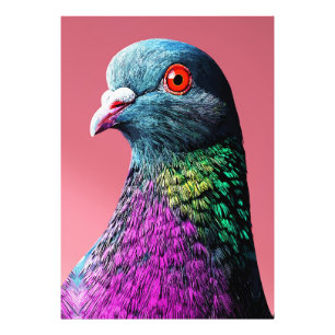 Koninklijke Duif Majesteit Levensechte Vogelportre Foto Afdruk