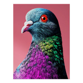 Koninklijke Duif Majesteit Levensechte Vogelportre Perfect Poster