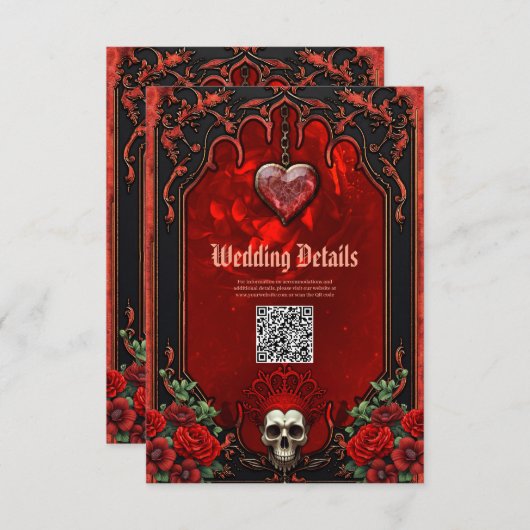 Koninklijke duisternis, een gotisch hart en schede informatiekaartje (Voorkant / Achterkant)