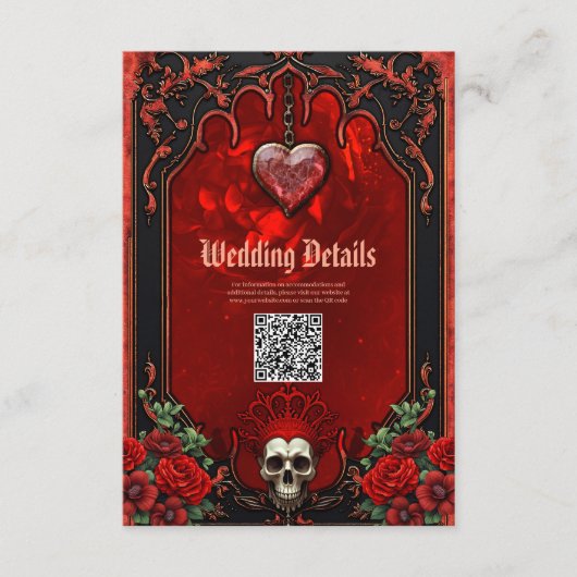 Koninklijke duisternis, een gotisch hart en schede informatiekaartje (Voorkant)