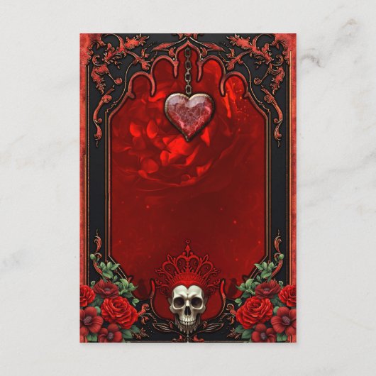 Koninklijke duisternis, een gotisch hart en schede informatiekaartje (Achterkant)