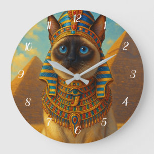 Koninklijke Egyptische farao kat in woestijn Grote Klok