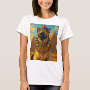 Koninklijke Egyptische Farao Kat in Woestijn T-shirt