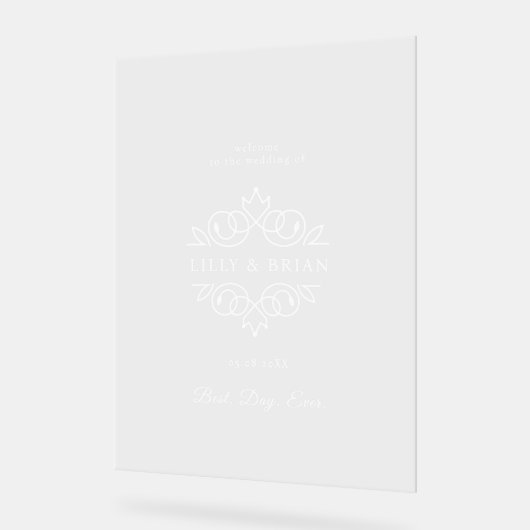 Koninklijke, elegante, "Best-Day-Ever" bruiloft Acryl Bord (Hoek)