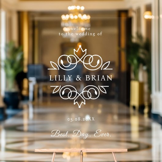 Koninklijke, elegante, "Best-Day-Ever" bruiloft Acryl Bord