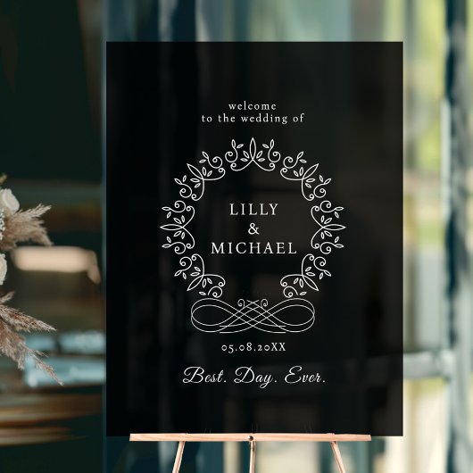 Koninklijke, elegante, "Best-Day-Ever" bruiloft Acryl Bord