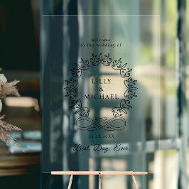 Koninklijke, elegante, "Best-Day-Ever" bruiloft Acryl Bord